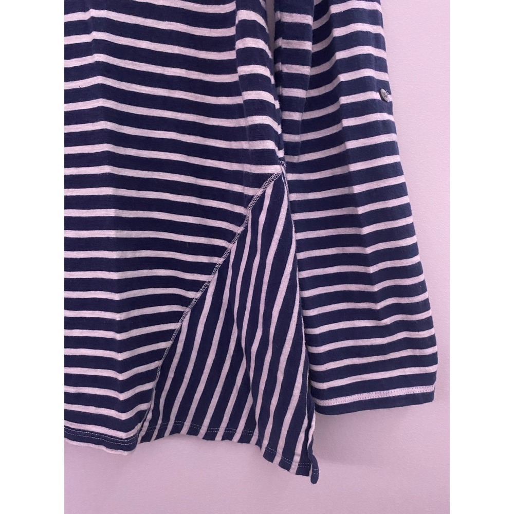 Garnet Hill Navy and White Stripe Cardigan. Women's size M - Picture 5 of 12